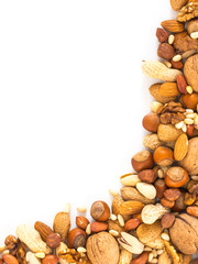Background of mixed nuts with copy space
