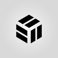 simple cubes logo design concept, vector logo template