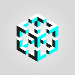 simple cubes logo design concept, vector logo template