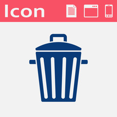 Trash can flat vector icon