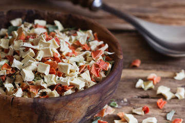 Dry chopped vegetables