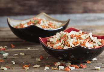 Dry chopped vegetables