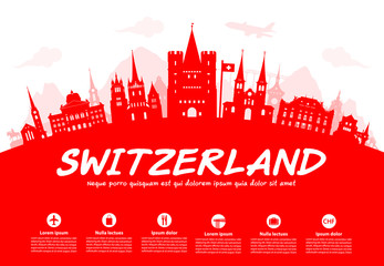 Switzerland Travel Landmarks. - 119816920