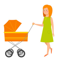 Young mother vector character
