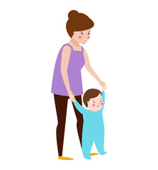Young mother vector character