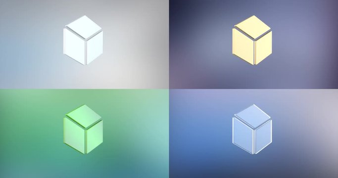 Animated Cube 3d Icon Loop Modules for edit with alpha matte 
