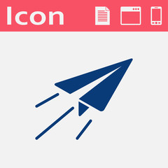 Paper Plane sign. Airplane symbol. Travel flat vector icon.