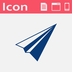 Paper Plane sign. Airplane symbol. Travel flat vector icon.