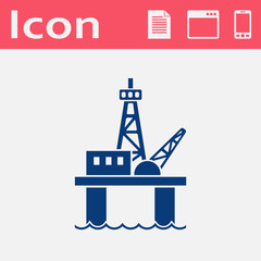 Oil platform flat vector icon