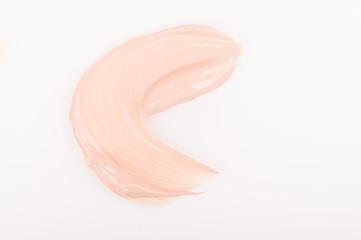 Liquid tinted make-up cream foundation sample stroke