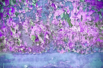 Stained purple wall