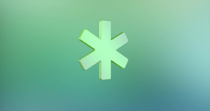Animated Asterisk Color  3d Icon Loop Modules for edit with alpha matte 
