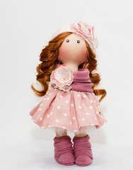 Souvenir handmade doll with natural hair