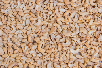 Roasted cashew nuts as background