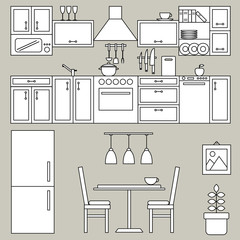 Kitchen interior line design
