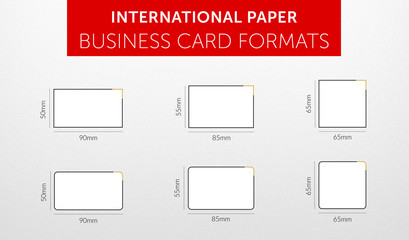Internetional paper - business card popular  formats