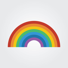 Rainbow icon flat design vector illustration.