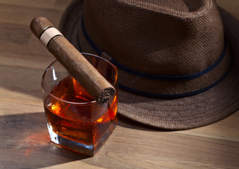 whiskey and cigar