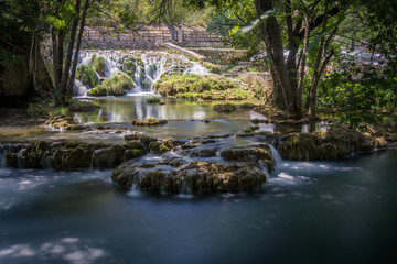 Naklejka na ściany i meble Waterfalls in national park. Krka National Park, Croatia