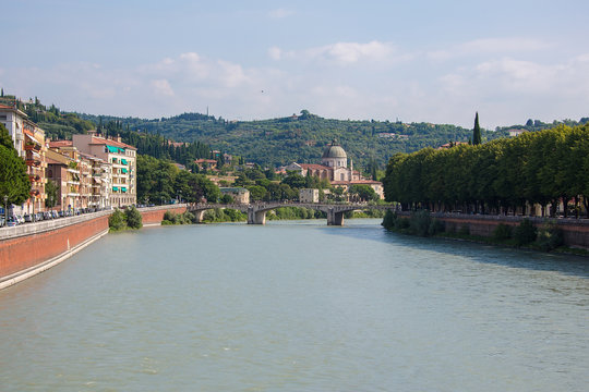 Embankment of river Adige