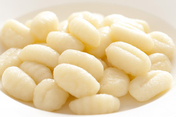 Close-up of raw gnocchi