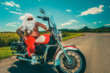 Santa on a motorcycle
