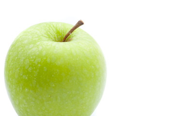 Granny Smith green apple, on white background