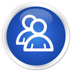 Group icon blue glossy round button