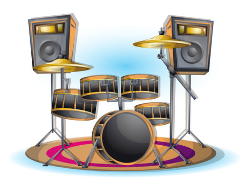 cartoon vector illustration music instruments objects with separated layers in 2d graphic