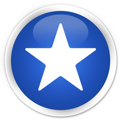 Star icon blue glossy round button