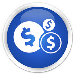 Finances (dollar sign) icon blue glossy round button