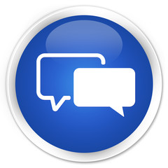 Testimonials icon blue glossy round button