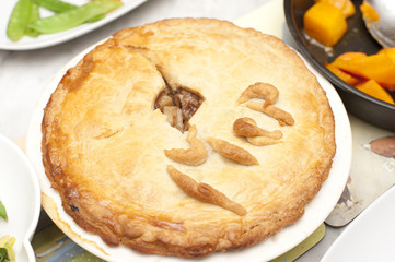 Tasty homemade meat pie