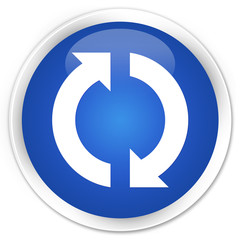 Update icon blue glossy round button