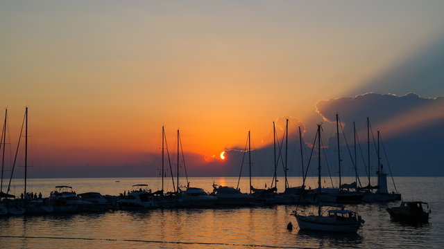 Sonnenuntergang Hafen