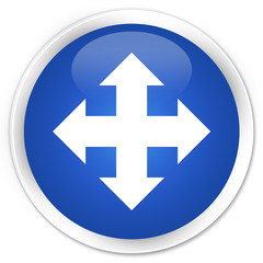 Move icon blue glossy round button