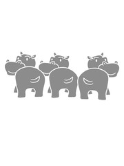 pattern three 3 friends group team party popo ass butt funny comic dick happy cartoon sweet little cute baby hippopotamus child