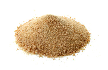 Ginger powder on white background.