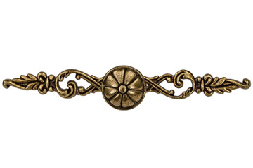 Furniture accessories: Stylish bronze  handles, isolated on a wh