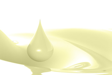 Fototapeta premium droplet of yellow milk