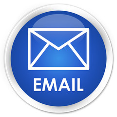 Email blue glossy round button