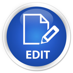 Edit blue glossy round button
