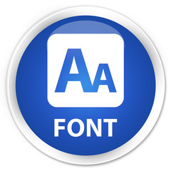 Font blue glossy round button