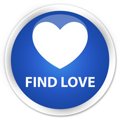 Find love blue glossy round button