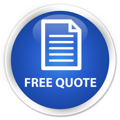 Free quote (page icon) blue glossy round button