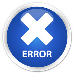 Error (cancel icon) blue glossy round button