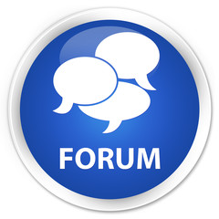 Forum (comments icon) blue glossy round button