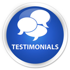 Testimonials (comments icon) blue glossy round button