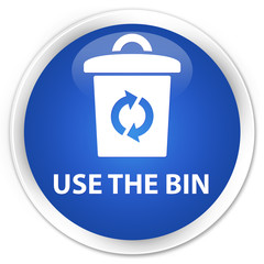 Use the bin blue glossy round button