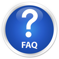 Faq (question icon) blue glossy round button